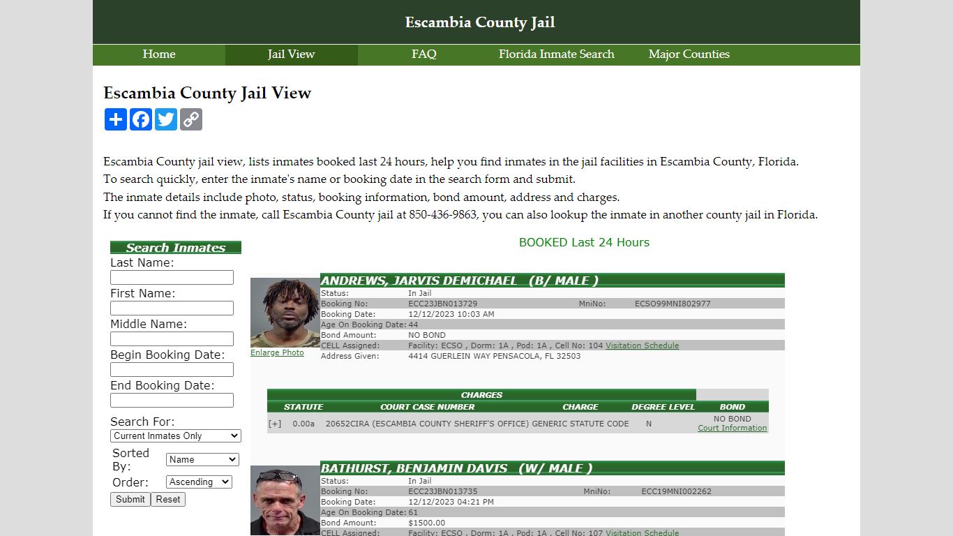 Escambia County Jail View